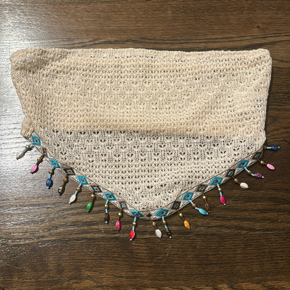 Beaded Knit Boho Tube Top✨
